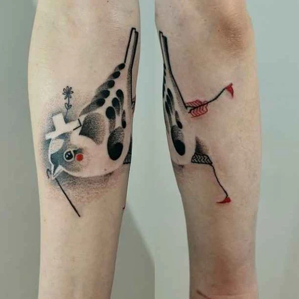 Abstract Bird, Arrow tattoo on Forearm