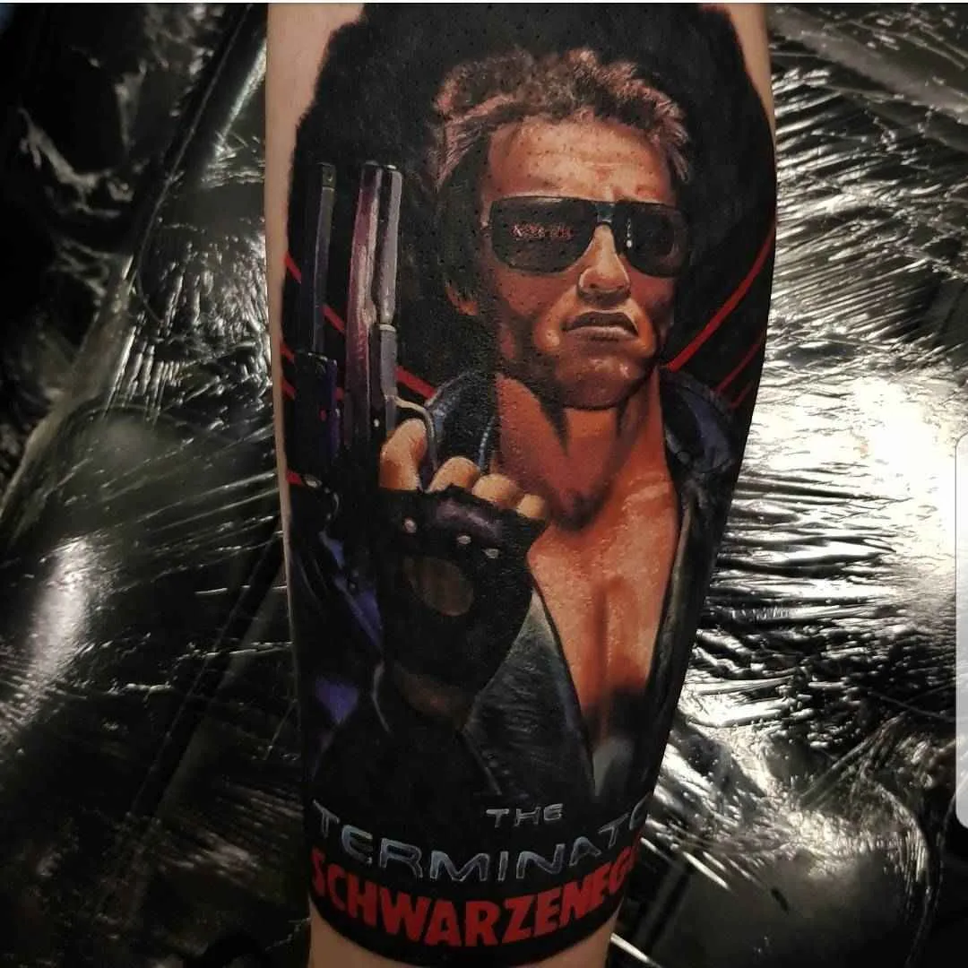 Tattoo artist Alex Wright color realistic horror tattoo