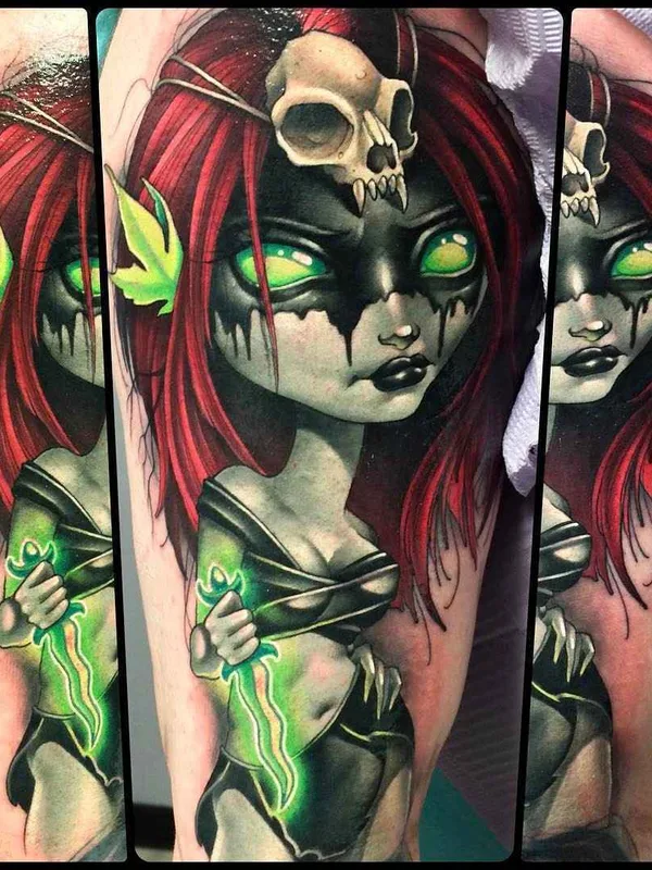 female color illustrative tatouage sur forearm #13343 | Artiste tatoueur Kelly Doty