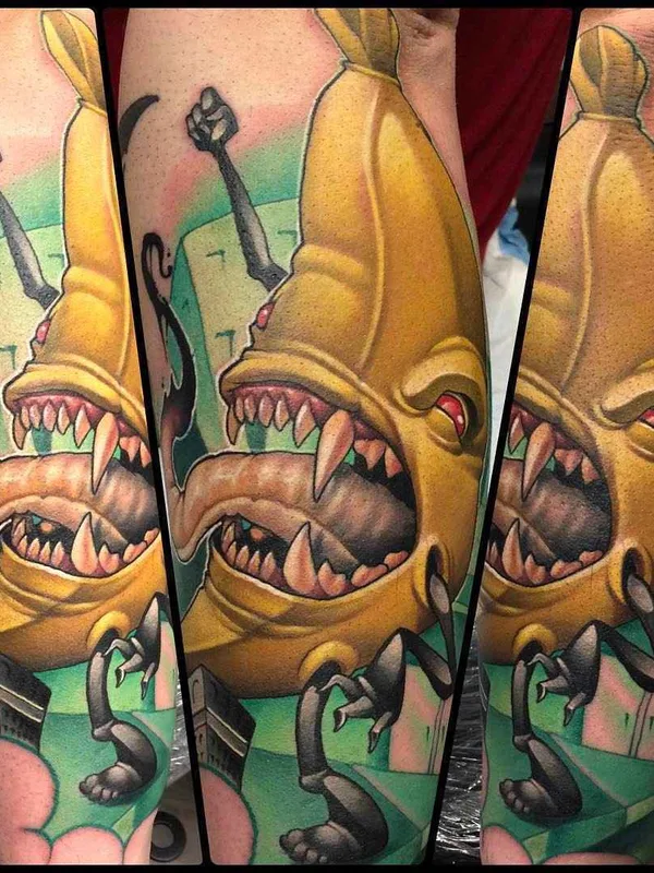 color new school tatouage sur forearm #13346 | Artiste tatoueur Kelly Doty