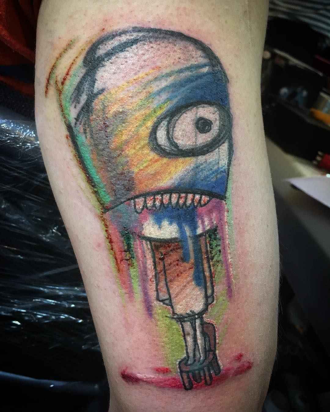 Discovered recently when we looked at our friends Mario mushroom tattoo  sideways it looks like Salad Fingers  rmildlyinteresting