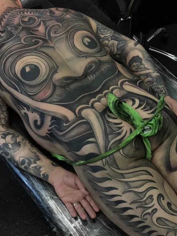 male black and grey japanese Tatuaggio su full back #13276 | Tatuatore Joao Bosco