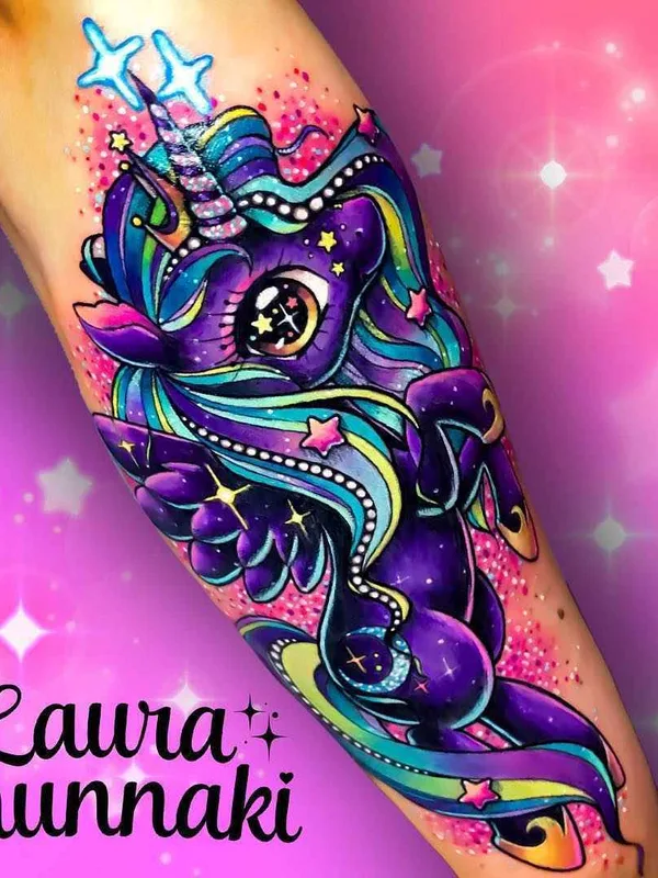 female color illustrative, anime Tatuaggio su forearm #13445 | Tatuatore Laura Annunaki