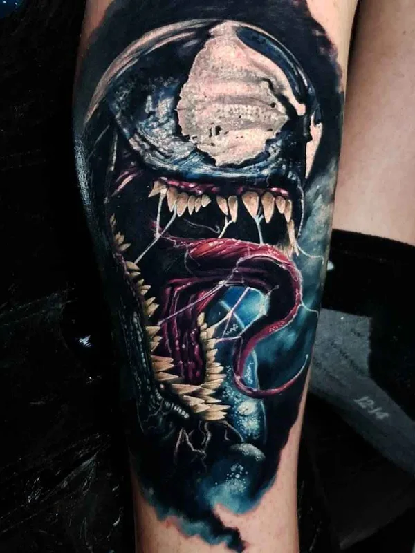 color realism tatouage sur calf #13459 | Artiste tatoueur Alex Wright