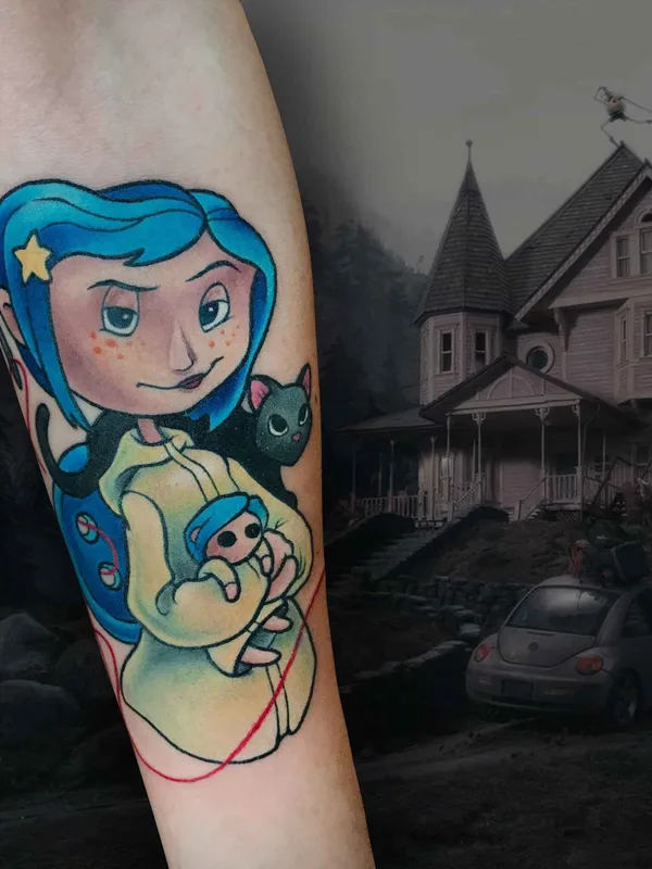 color cartoon Tatuaggio su forearm #13025 | Tatuatore Natali Korotkova