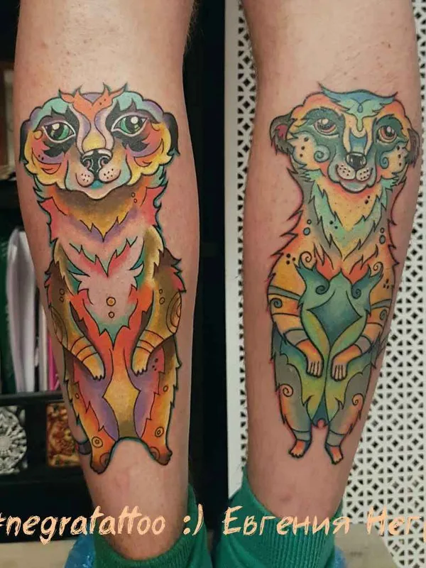 color illustrative Tatuaggio su calf #13250 | Tatuatore Евгения Негра