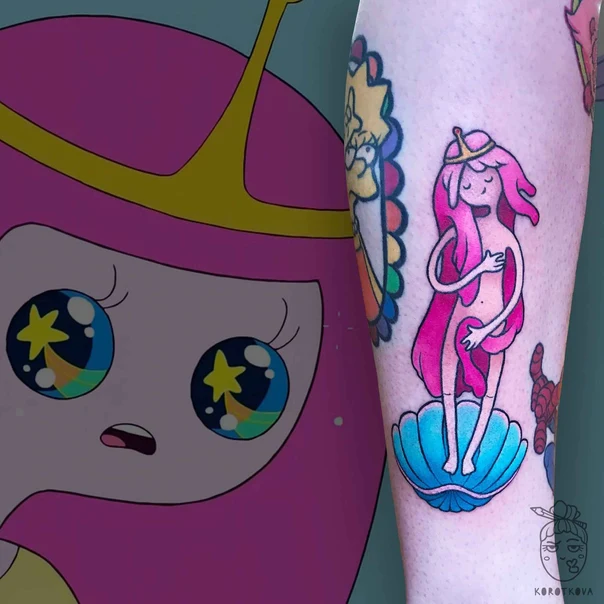 Cartoon Princess bubblegum, Shell tattoo на Икра