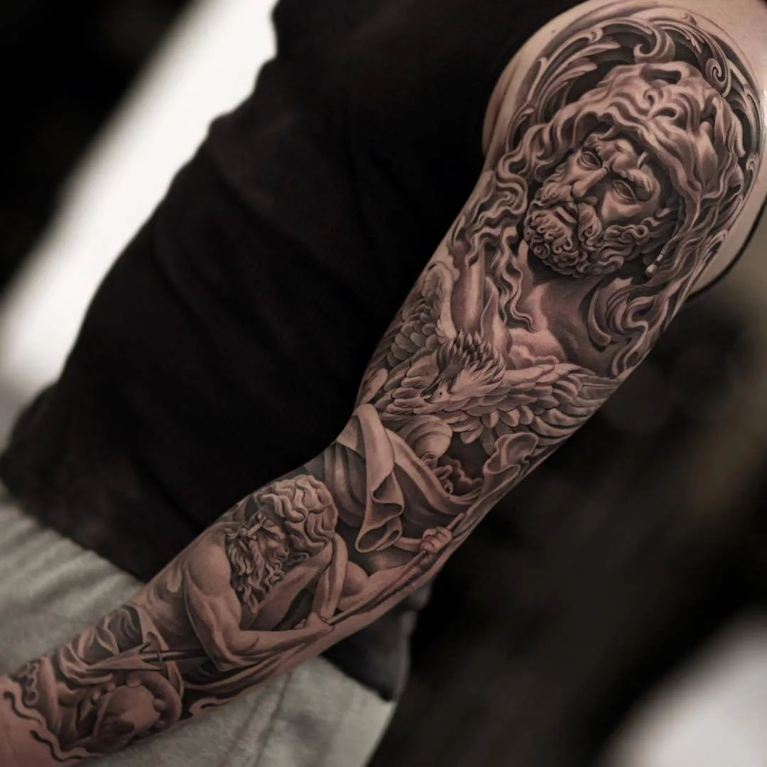 Tattoo artist Jun Cha, black&grey realistic tattoo, engraving | USA