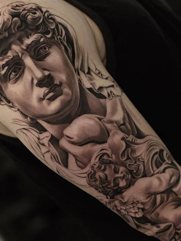 black and grey realism 타투 부위 upper arm #25014 | 타투이스트 Jun Cha