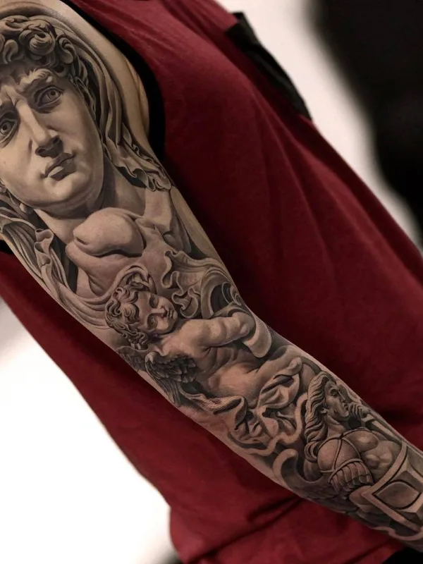 black and grey realism 타투 부위 full sleeve #25016 | 타투이스트 Jun Cha