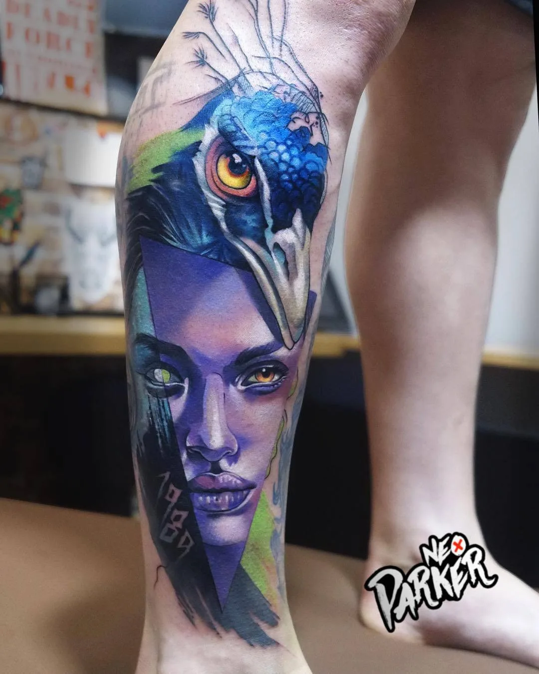 Artista di tatuaggi Neo Parker (Rober Pedragosa), stile autore colore ritratto realistico tatuaggio, surrealismo | Spagna, Madrid