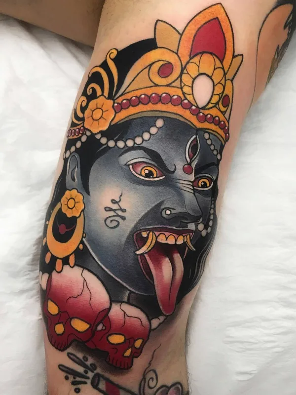 color neo traditional Tatuaggio su calf #25118 | Tatuatore Roger Mares