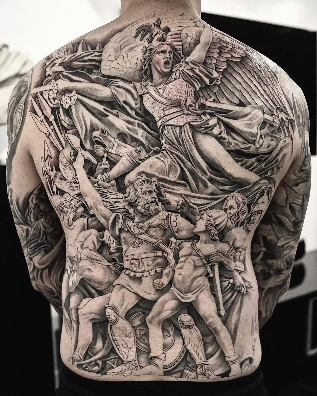 Tattoo artist Jun Cha, black&grey realistic tattoo, engraving | USA