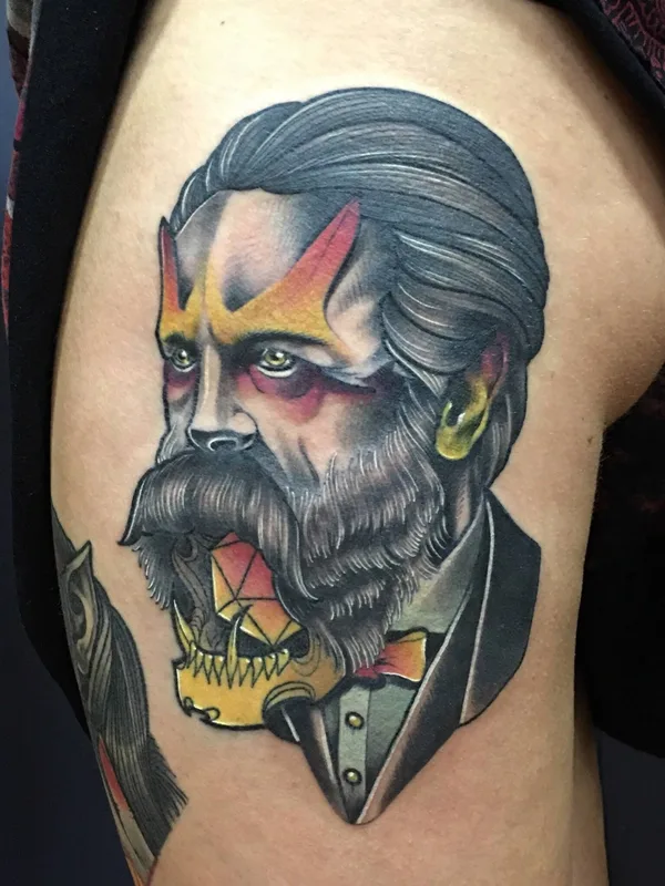color neo traditional tatuaje en thigh #24509 | Tatuador Рост Won Tu