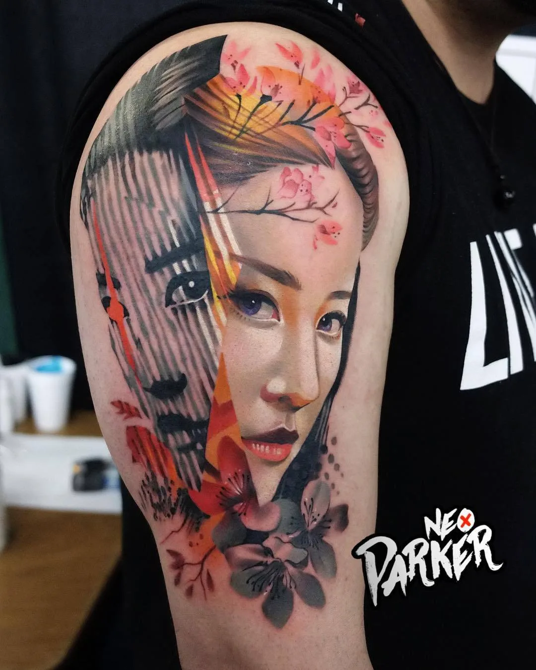 Artista di tatuaggi Neo Parker (Rober Pedragosa), stile autore colore ritratto realistico tatuaggio, surrealismo | Spagna, Madrid