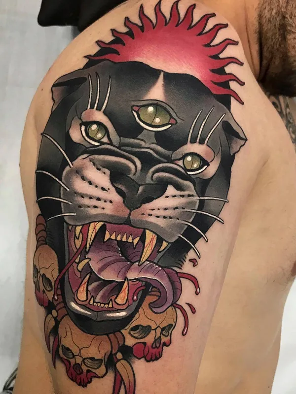 male color neo traditional Tatuaggio su shoulder #25122 | Tatuatore Roger Mares
