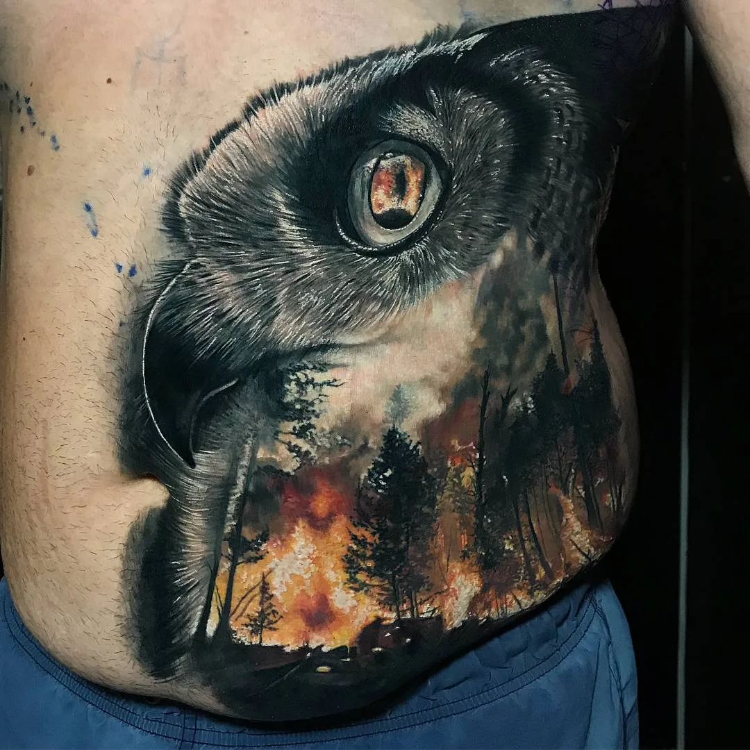 Artista de tattoo Chris Mata'afa, estilo de portrético colorido e preto e cinza | Austrália