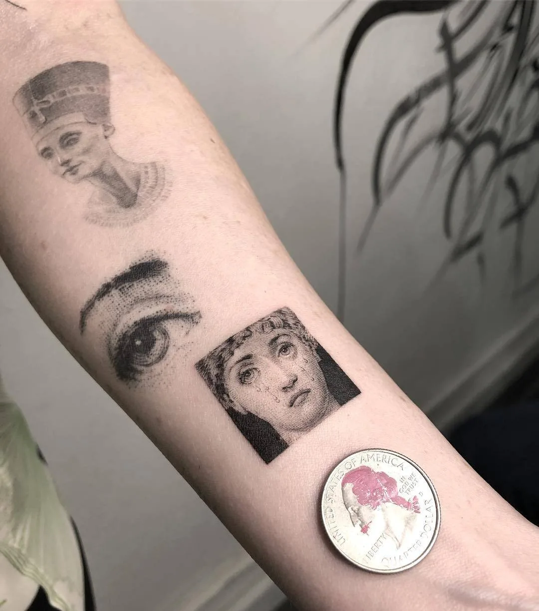 Artista de tattoo Nal, estilo preto&cinza realista minimalista | EUA