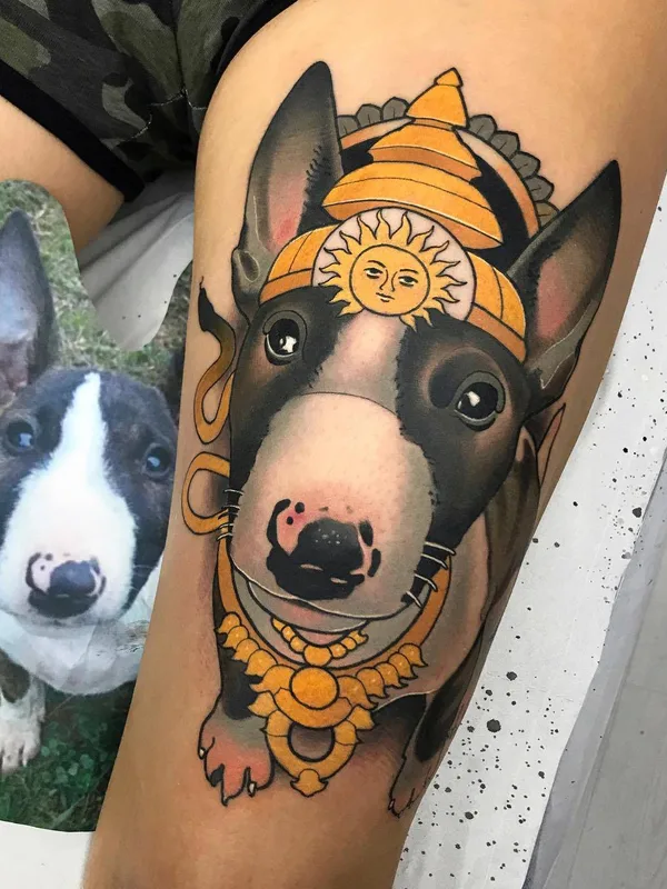 color illustrative Tatuaggio su thigh #25126 | Tatuatore Roger Mares