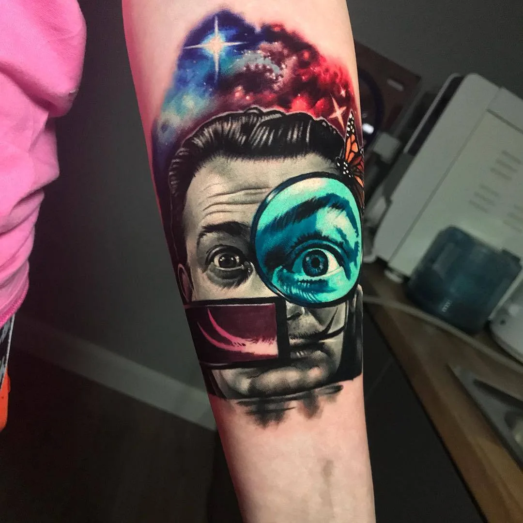 Tattoo artist Kirsten Pettitt, color realistic portrait tattoo | United Kingdom