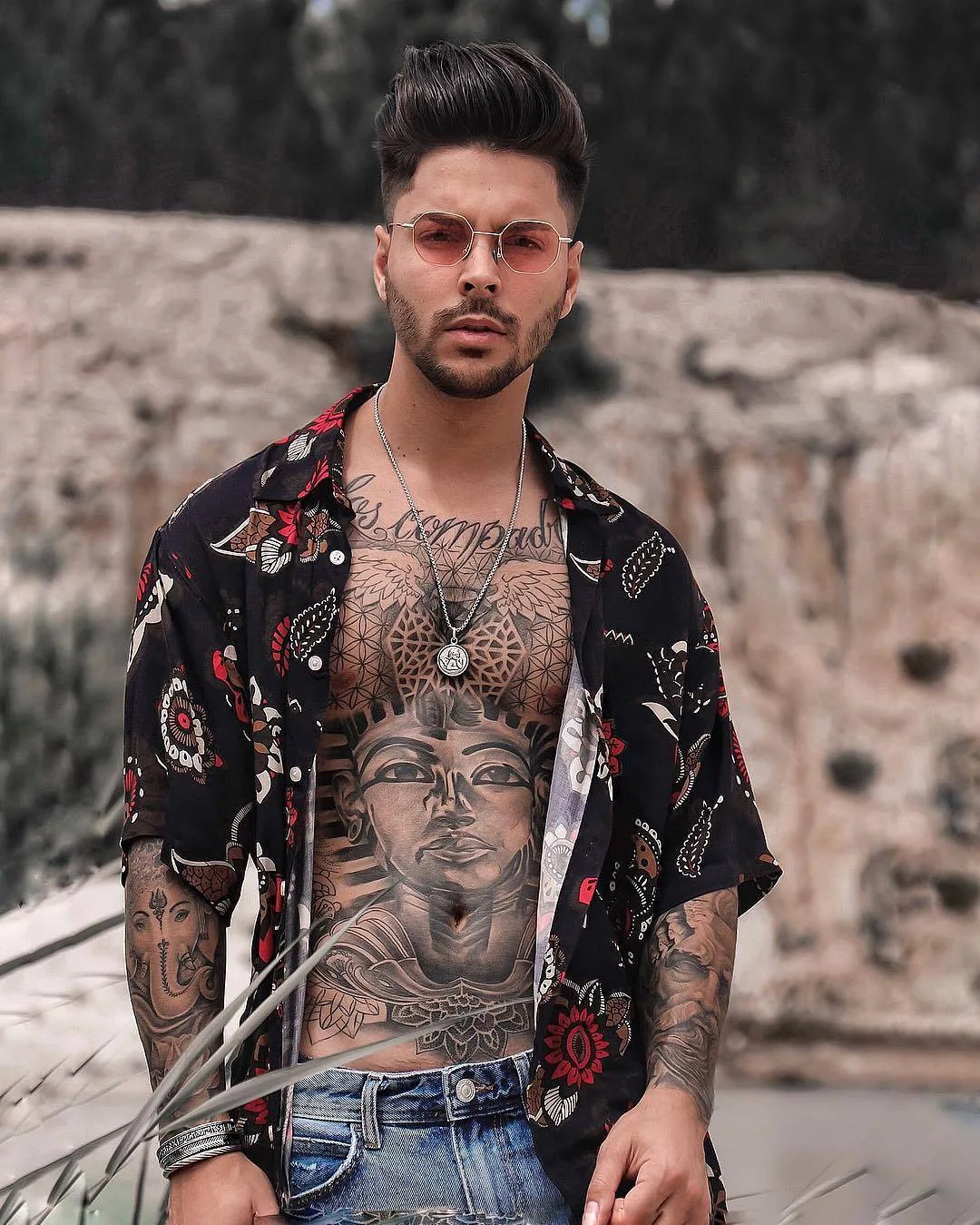 Modello tatuato Gon&ccedil;alo Olivier, modello alternativo, uomo tatuato | Portogallo