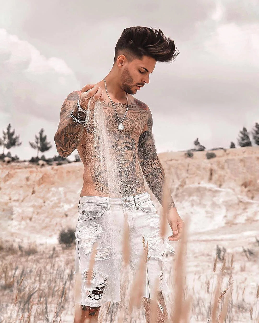 Modello tatuato Gon&ccedil;alo Olivier, modello alternativo, uomo tatuato | Portogallo