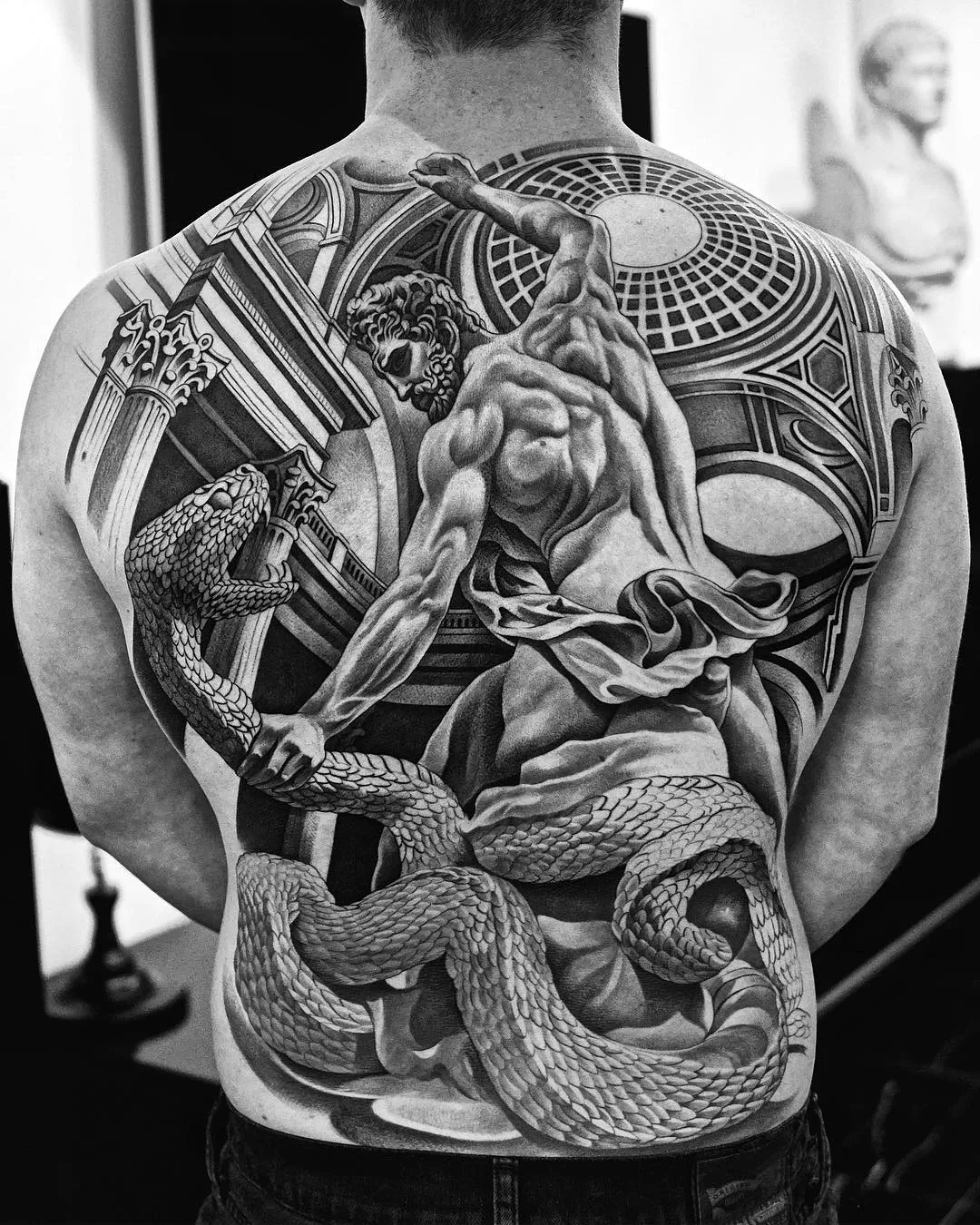 Tattoo artist Jun Cha, black&grey realistic tattoo, engraving | USA