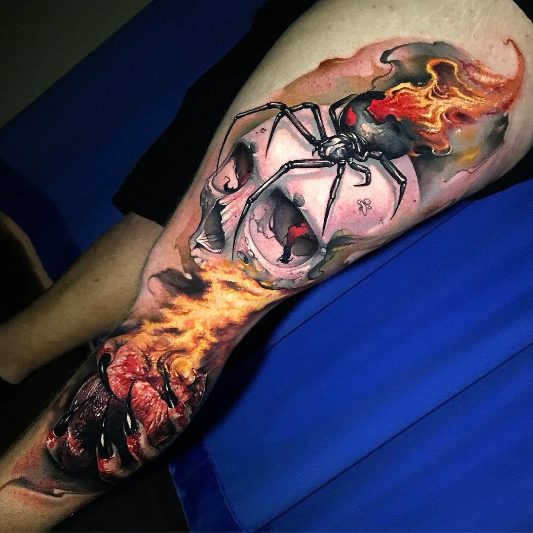 Artista de tattoo Chris Mata'afa, estilo de portrético colorido e preto e cinza | Austrália