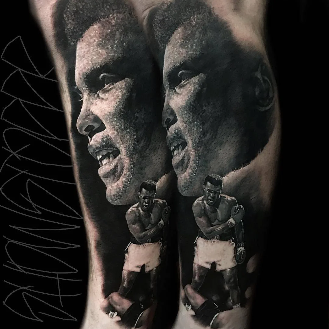 Artista de tattoo Chris Mata'afa, estilo de portrético colorido e preto e cinza | Austrália