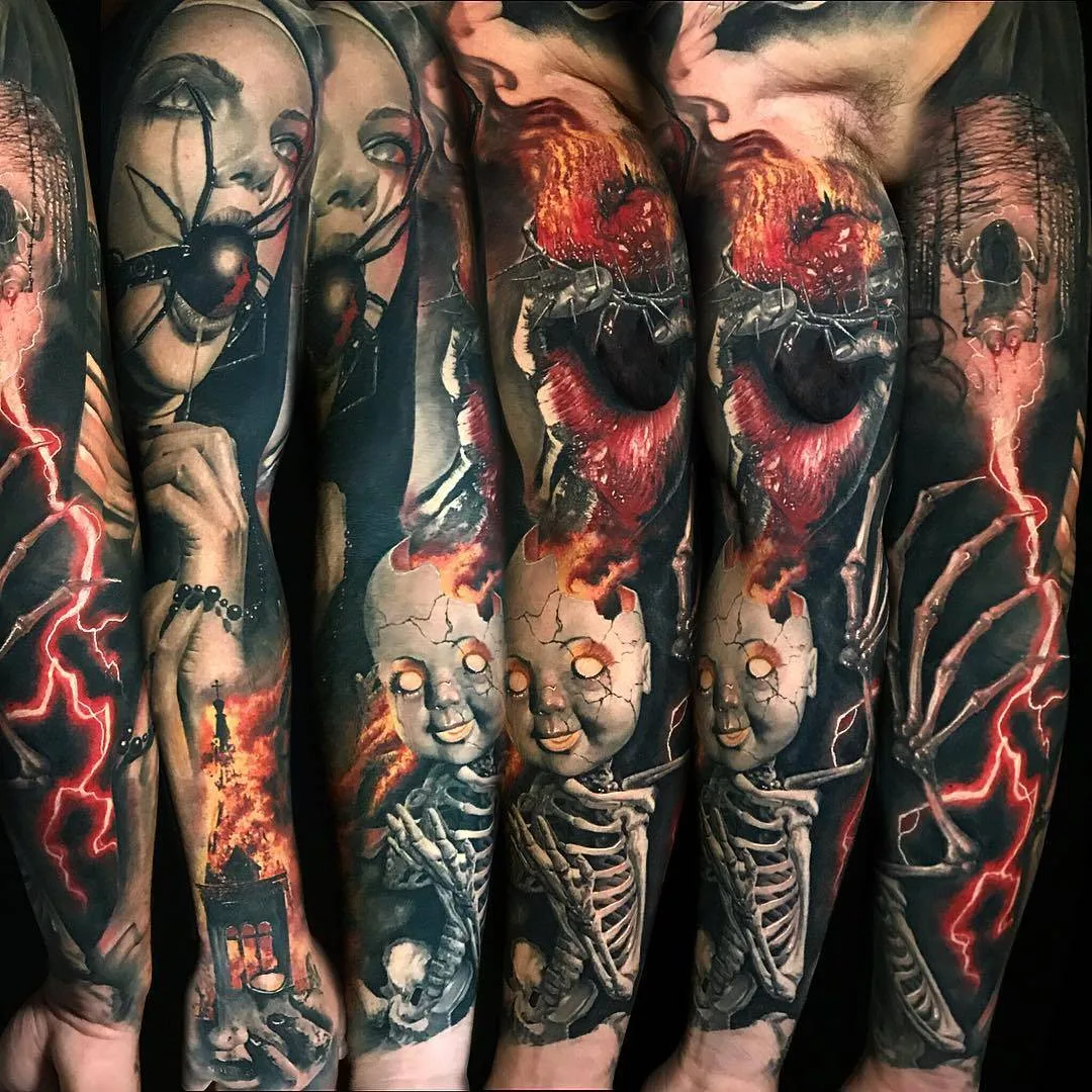 Artista de tattoo Chris Mata'afa, estilo de portrético colorido e preto e cinza | Austrália