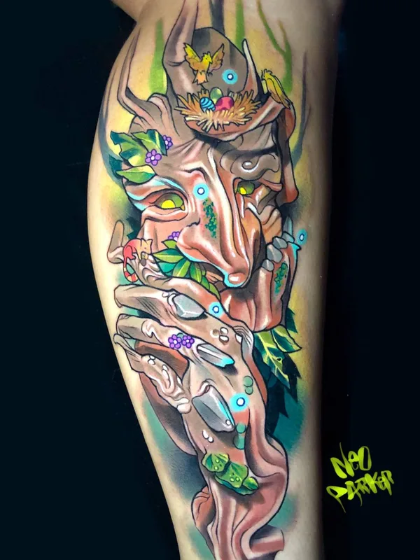 color illustrative Tatuaggio su calf #24818 | Tatuatore Neo Parker (Rober Pedragosa)