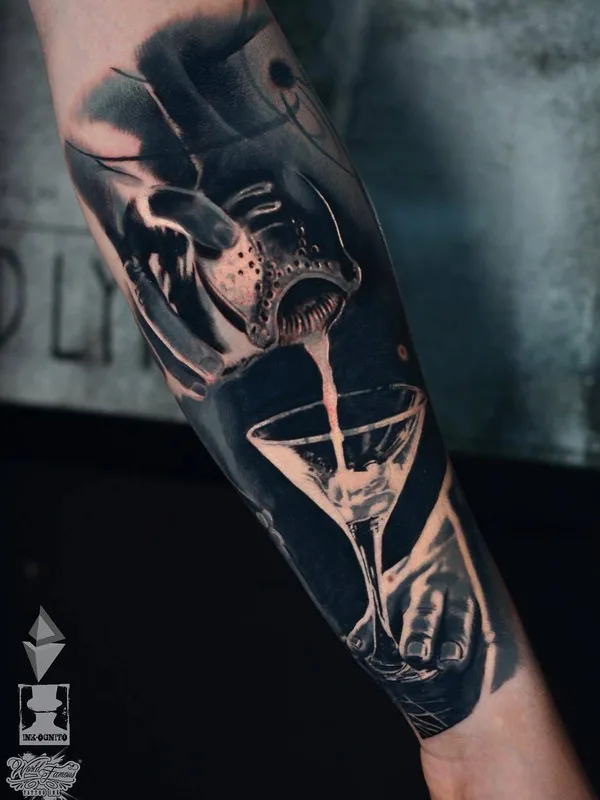 black and grey blackwork Tatuaggio su forearm #24969 | Tatuatore Darek Doktór Ink-Ognito