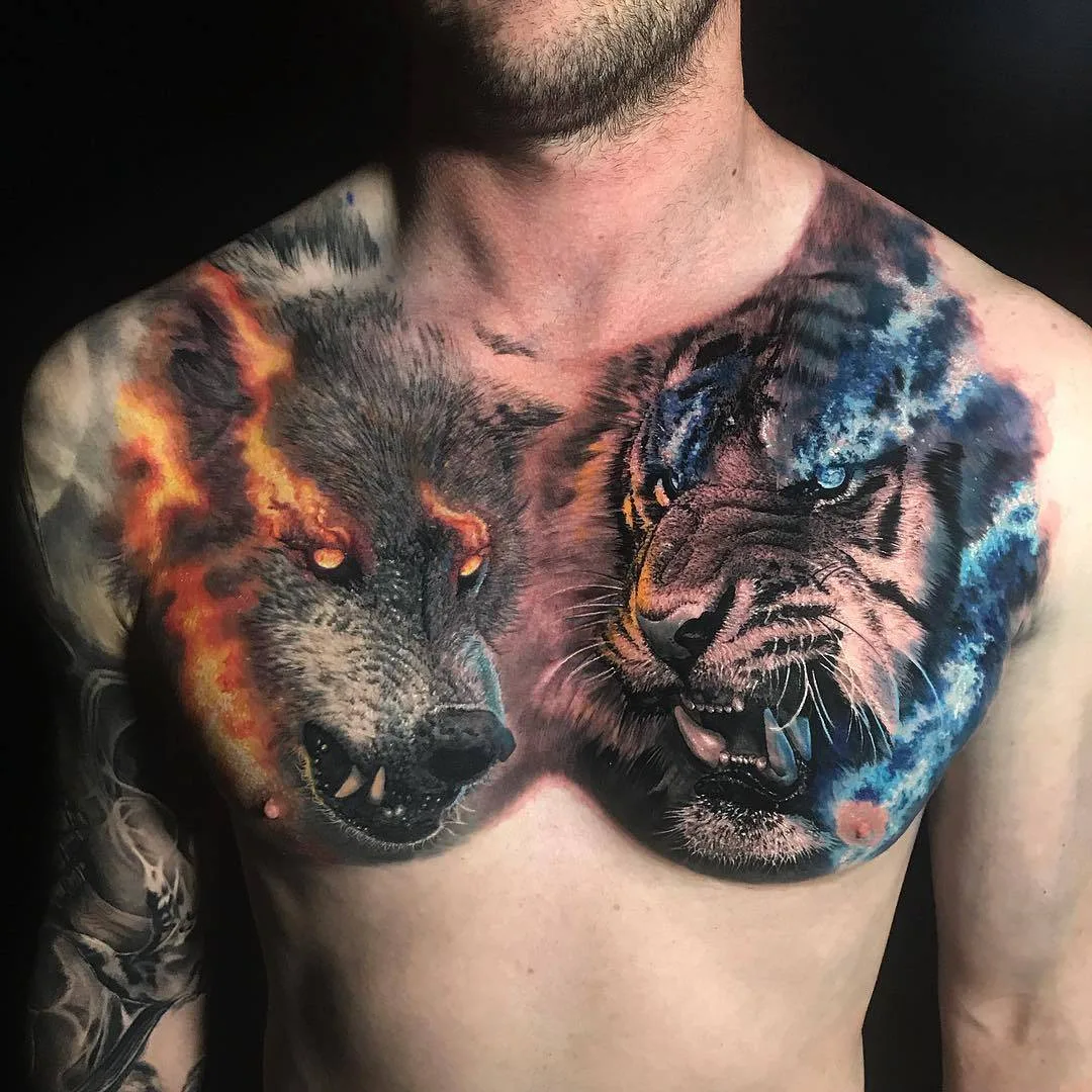 Artista de tattoo Chris Mata'afa, estilo de portrético colorido e preto e cinza | Austrália