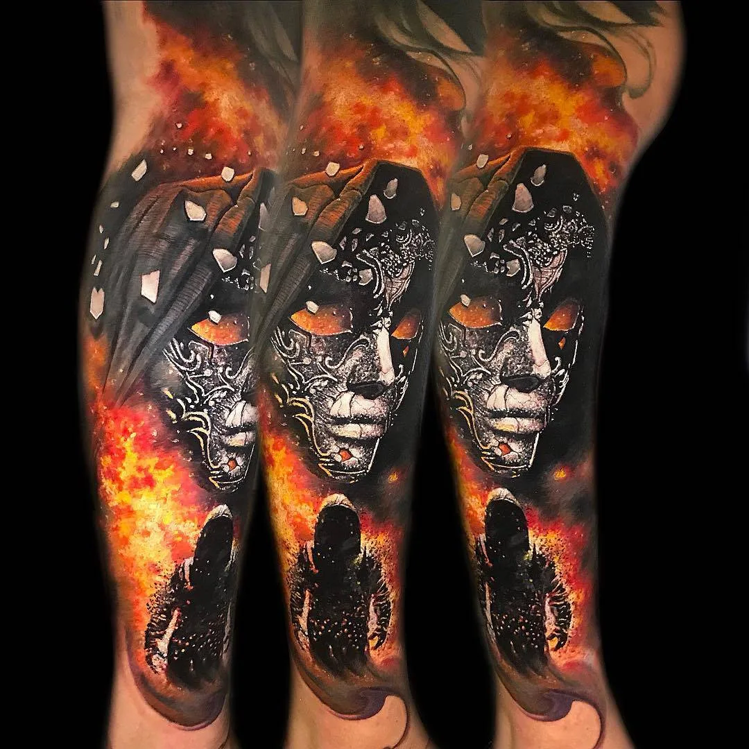 Artista de tattoo Chris Mata'afa, estilo de portrético colorido e preto e cinza | Austrália