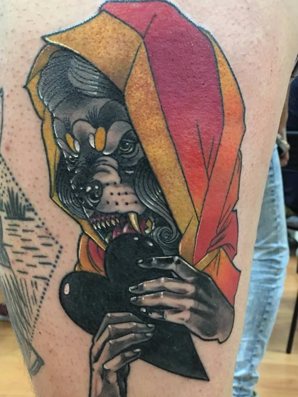 color neo traditional tatuaje en thigh #24503 | Tatuador Рост Won Tu