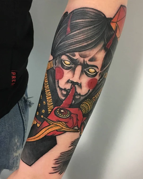 Нео-традиционная Demon, Hand tattoo на Предплечье