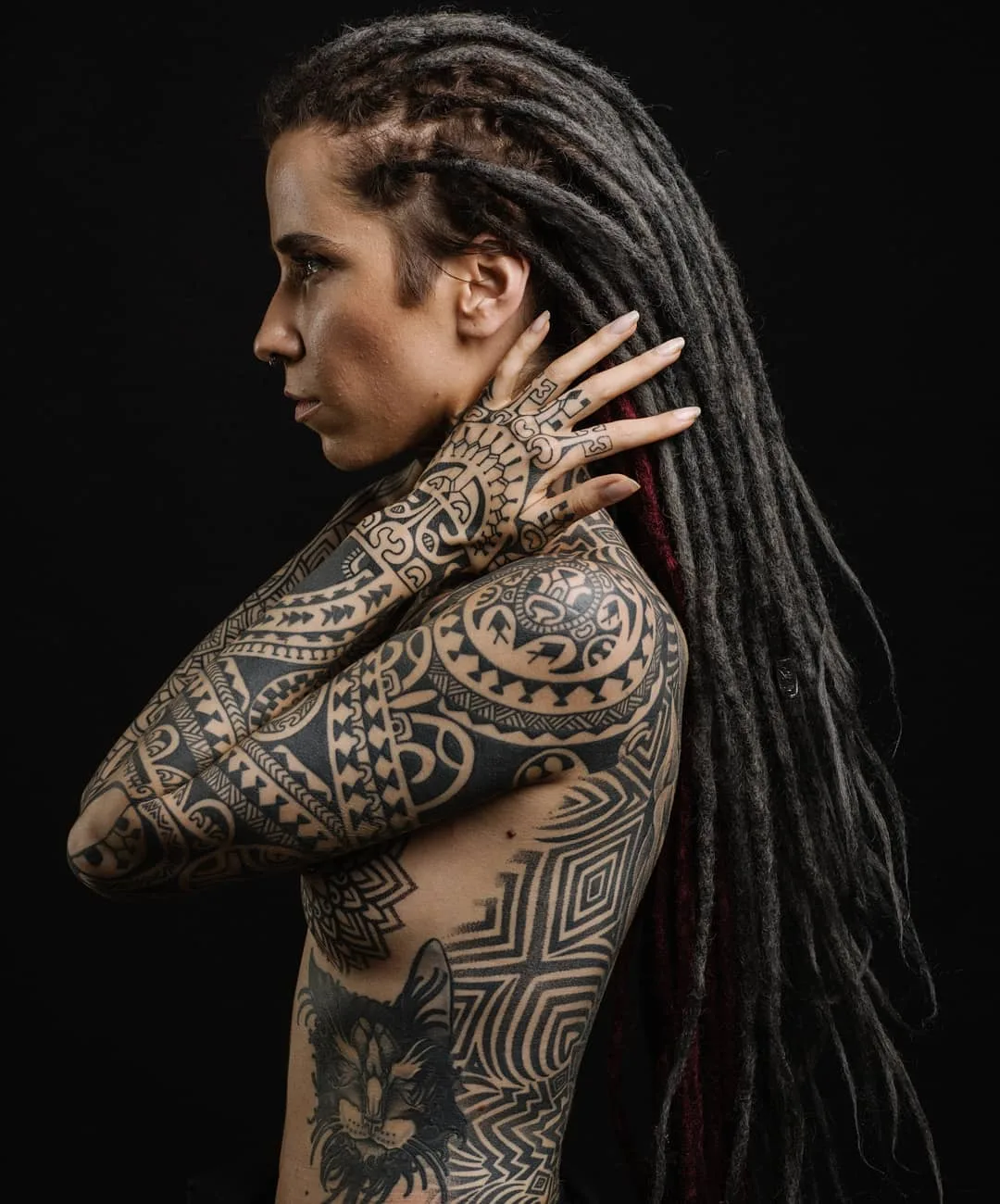 Tattoo artist Dmitry Babakhin, black Polynesian tattoo | Saint Petersburg, Russia