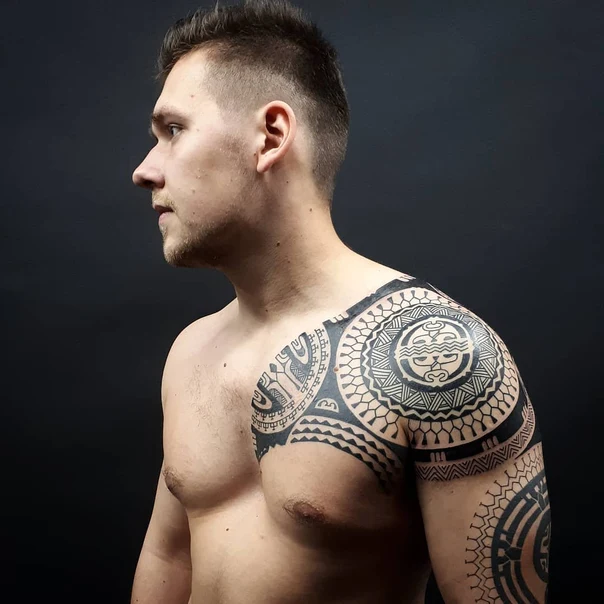 Трайбл / Племенная Geometric, Mandala tattoo на Дельта