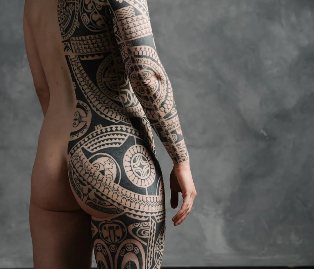 Tattoo artist Dmitry Babakhin, black Polynesian tattoo | Saint Petersburg, Russia