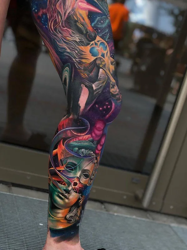 color realism 타투 부위 full leg #32597 | 타투이스트 Tomas Šaray