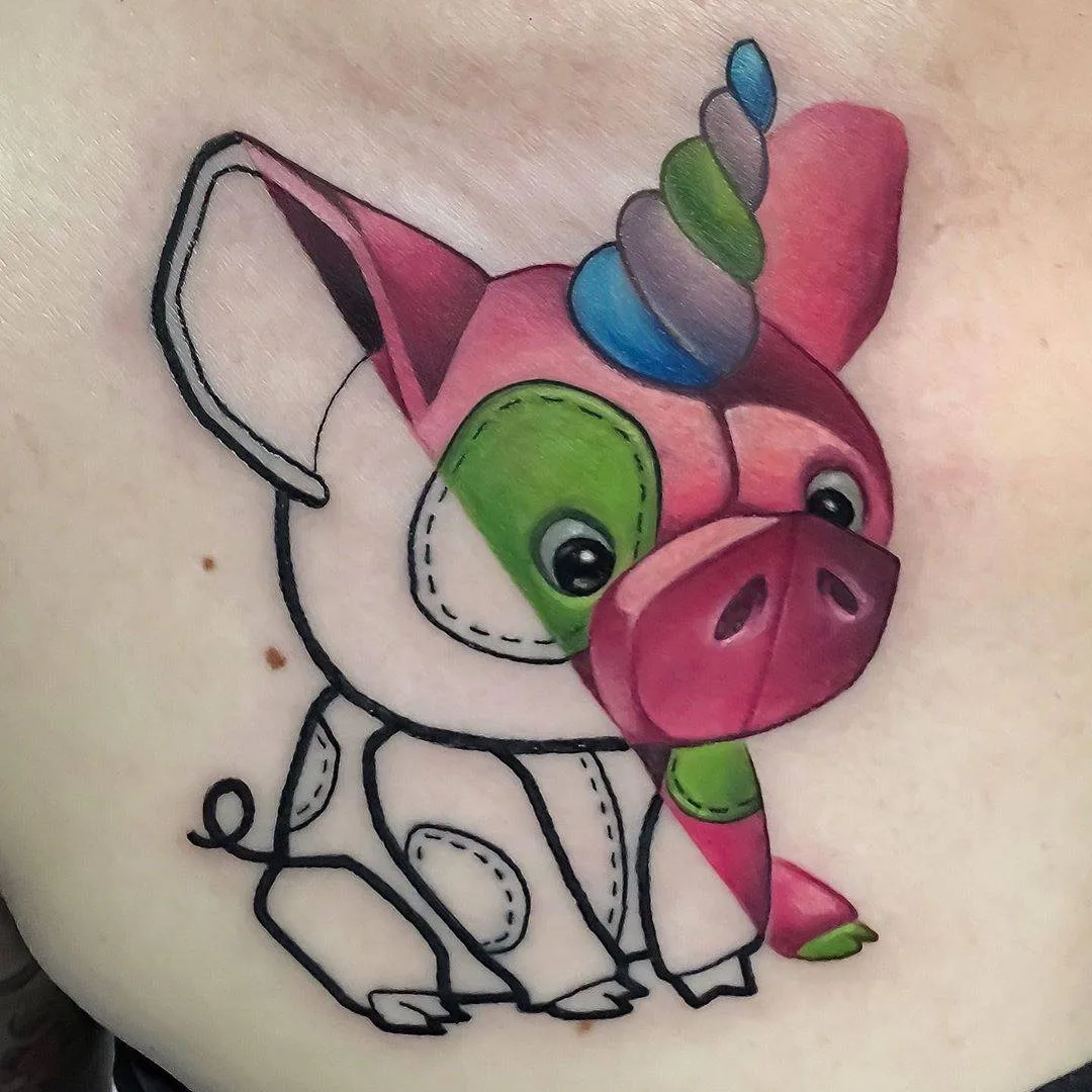 Tattoo artist Vincent Zattera, color author's new school, MEXOMEXO tattoo | Italy