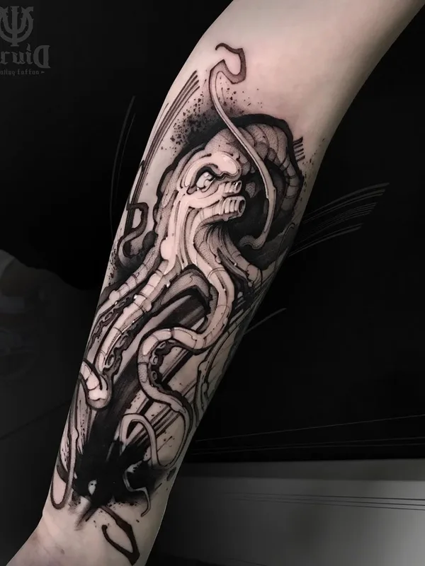 black and grey blackwork татуировка на forearm #37301 | Тату мастер Дмитрий UGLΨX Жернова