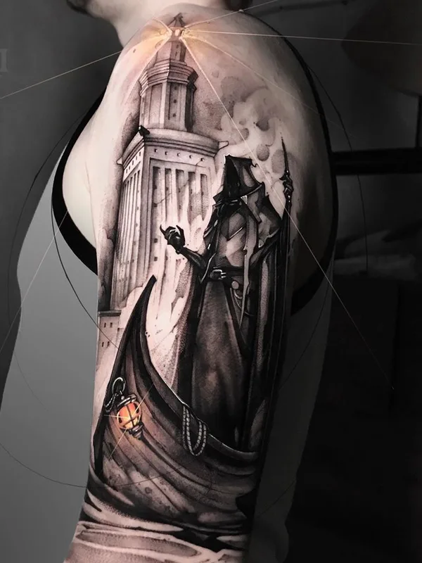 black and grey black and grey татуировка на upper arm #37298 | Тату мастер Дмитрий UGLΨX Жернова