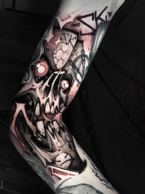 black and grey blackwork татуировка на forearm #37300 | Тату мастер Дмитрий UGLΨX Жернова