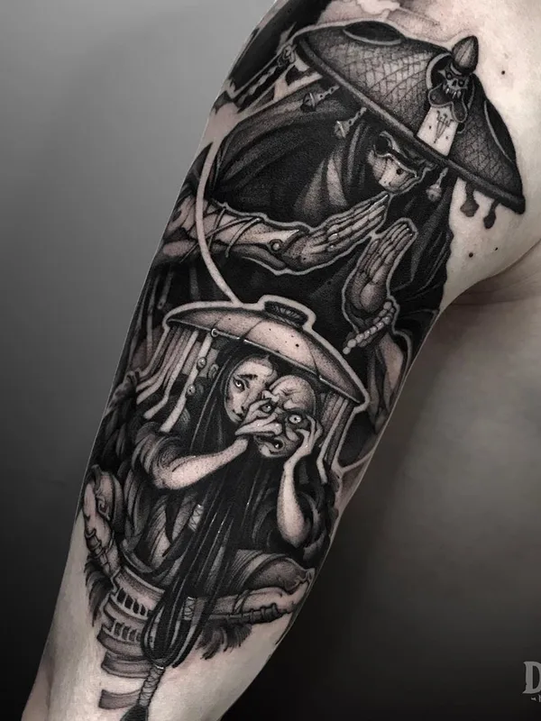 black and grey black and grey татуировка на upper arm #37299 | Тату мастер Дмитрий UGLΨX Жернова
