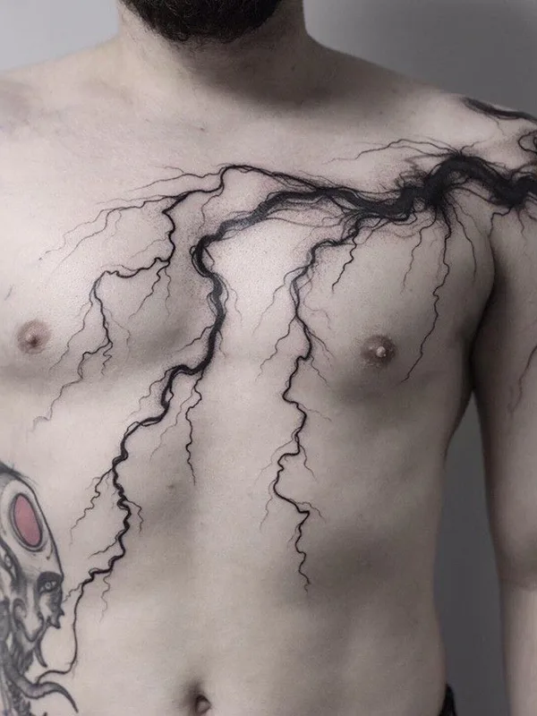 male black blackwork татуировка на chest #37439 | Тату мастер Константин Строкин