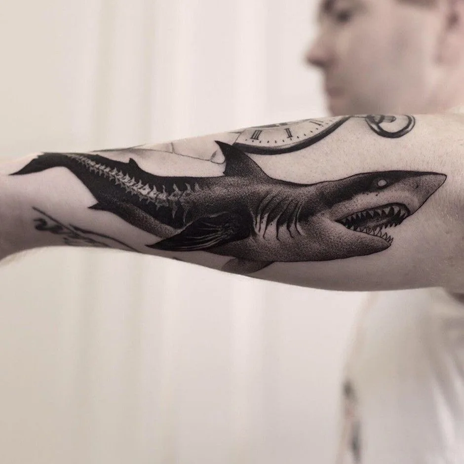 Tattoo artist Konstantin Strokin, blackwork graphics tattoo | Moscow, Russia