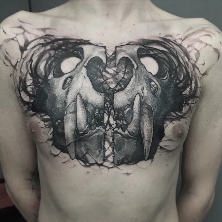 Tattoo artist Konstantin Strokin, blackwork graphics tattoo | Moscow, Russia