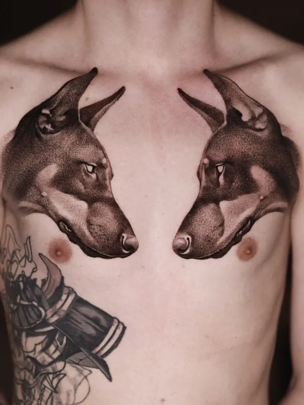 male black and grey realism татуировка на chest #37456 | Тату мастер Анна Чернова