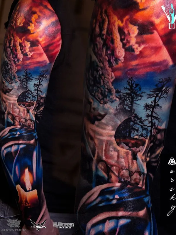 color realism татуировка на full sleeve #42329 | Тату мастер Gorsky Tattoos